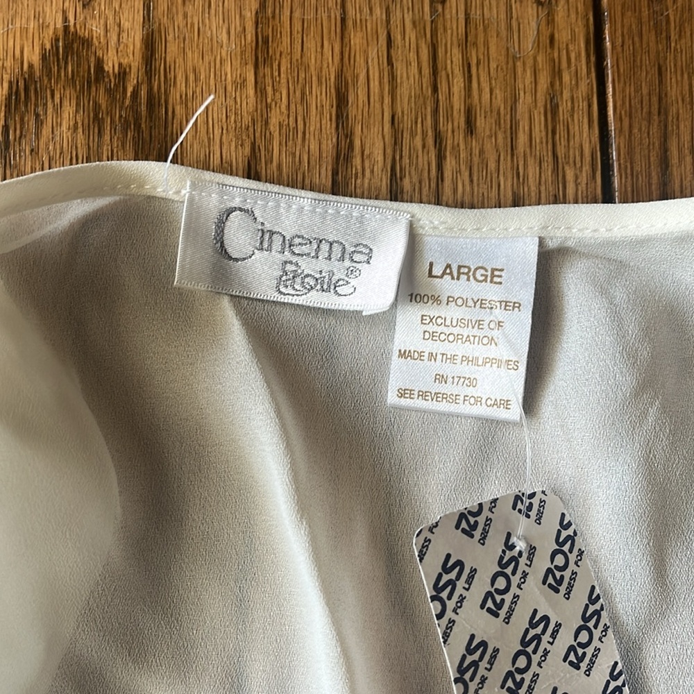 Cinema Etoile Vintage Elegant Lace-Trimmed Rob Size LNew With Tag - Picture 4 of 6